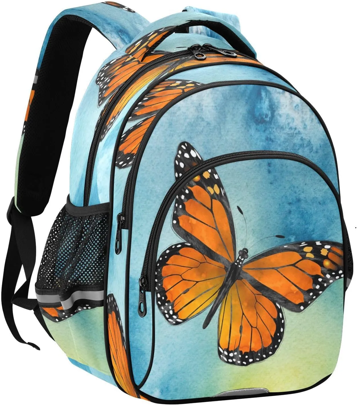 senya Backpack Toddler School Book Bag for Girls Boys Kids Travel Bag Monarch Butterfly 8-14 Years Old