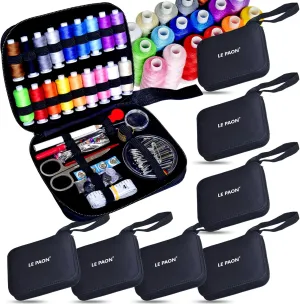 Sewing Kit with Case Portable Sewing Supplies for Home Traveler, Adults, Beginner, Emergency, Contains 18 Sewing Thread, Scissors, Needles, Measure etc,Black(7 Pack)