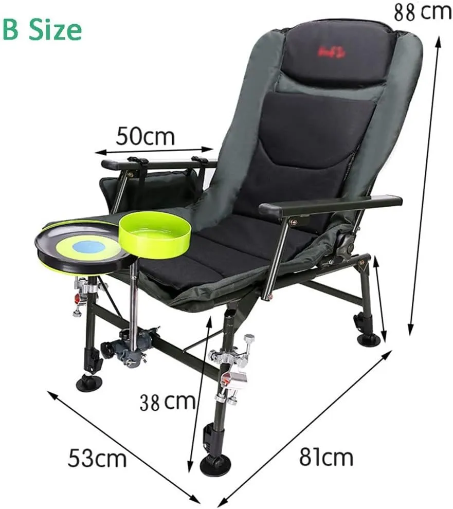 SEYFI Camping Chairs,Fishing Foldable Chair Beach Chair Outdoor Camping Portable Fishing Chair Recliner Multifunctional Collapsible Fishing Chair/D/Light Grey