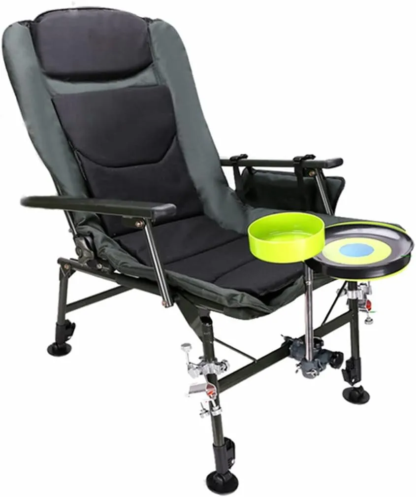 SEYFI Camping Chairs,Fishing Foldable Chair Beach Chair Outdoor Camping Portable Fishing Chair Recliner Multifunctional Collapsible Fishing Chair/D/Light Grey