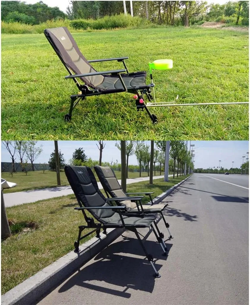 SEYFI Camping Chairs,Fishing Foldable Chair Beach Chair Outdoor Camping Portable Fishing Chair Recliner Multifunctional Collapsible Fishing Chair/D/Light Grey