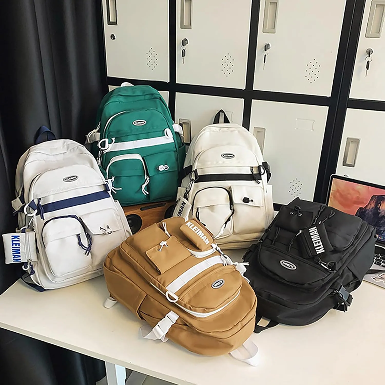Shoulder Bag Korean Version Of The Casual Large Capacity New Backpack Men And Women Couples With The (Brown, One Size)