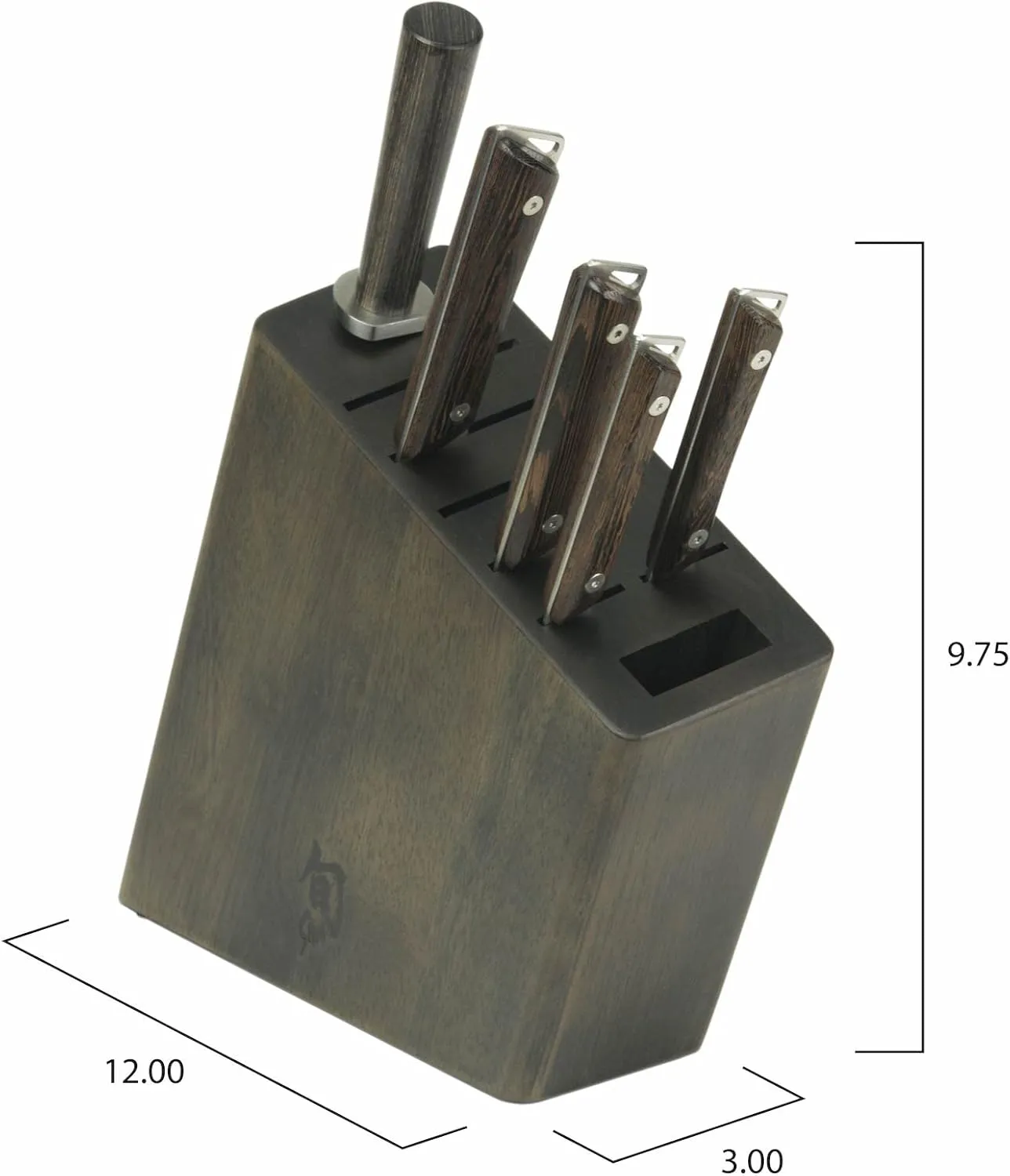 Shun Kanso 6 Piece Block Set, Includes 8" Chef, 3.5" Paring, 6" Utility, 5.5" Santoku Knives & More, Handcrafted Japanese Knife Set, AUS10A Stainless Steel Blades, Tagayasan Handles