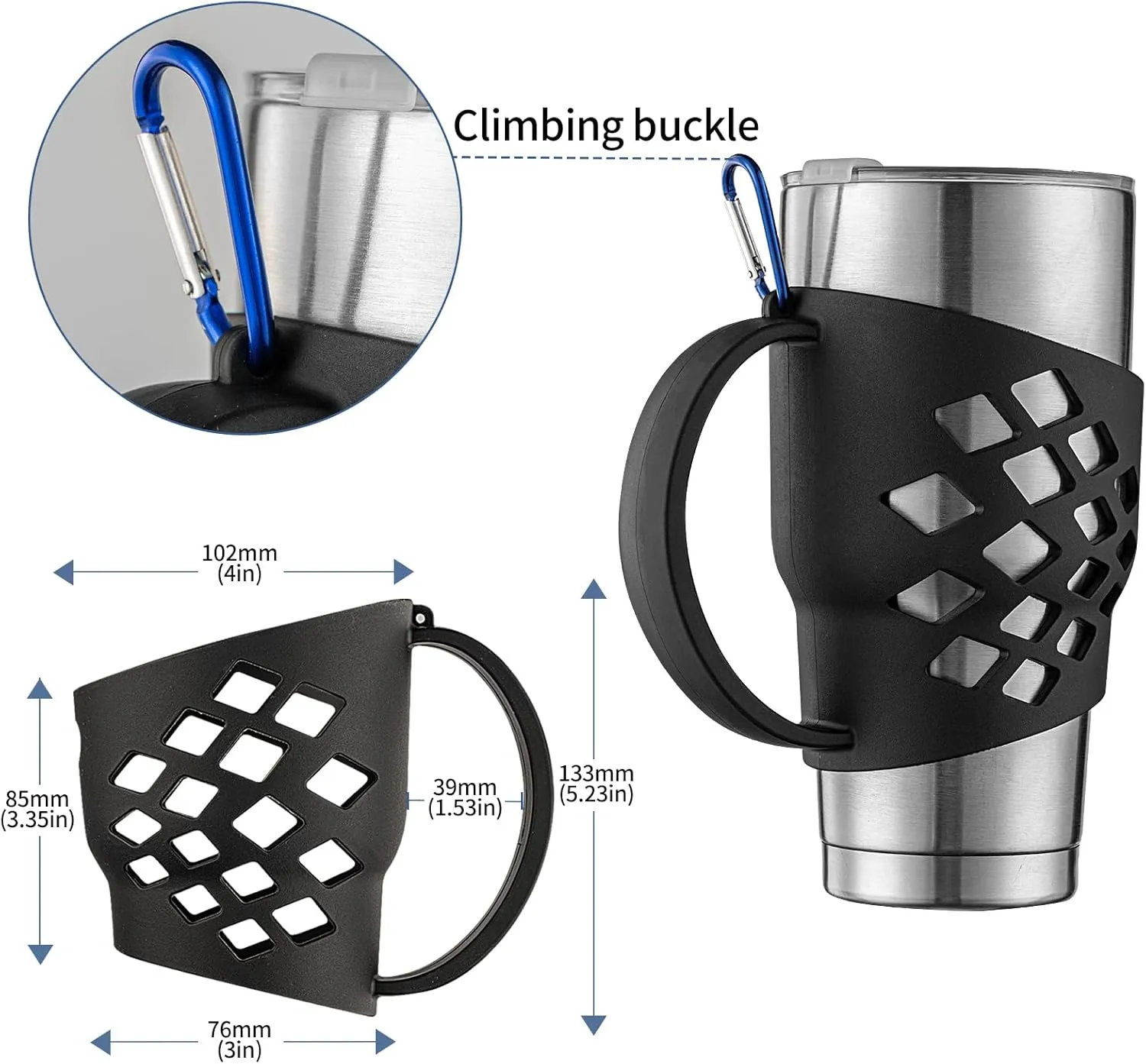Silicone Sleeve for 30 oz Tumblers - Grip Holder for Yeti Rambler/RTIC/Corkcicle Tumbler (Purple)