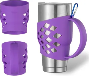 Silicone Sleeve for 30 oz Tumblers - Grip Holder for Yeti Rambler/RTIC/Corkcicle Tumbler (Purple)