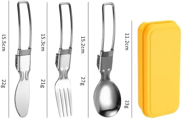 Silverware Flatware Set, 3/12/18/24/30/36 Pieces 304 Stainless Steel Folding Tableware Knife, Fork And Spoon Set Outdoor Picnic Camping Portable Tableware Foldable Spoon(Green,12 Pieces for