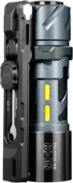 SK03 Pro EDC Rechargeable Flashlight with Magnetic Bracket, Side Light with 4 Colors Filters, 10 Modes, 1000 Lumens LED Mini Handheld Flashlights for Emergency, Home, Camping