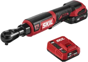 SKIL PWR CORE 12 Brushless 12V 3/8 Inch Ratchet Wrench Kit Includes 2.0Ah Lithium Battery and PWR JUMP Charger - RW5763A-10