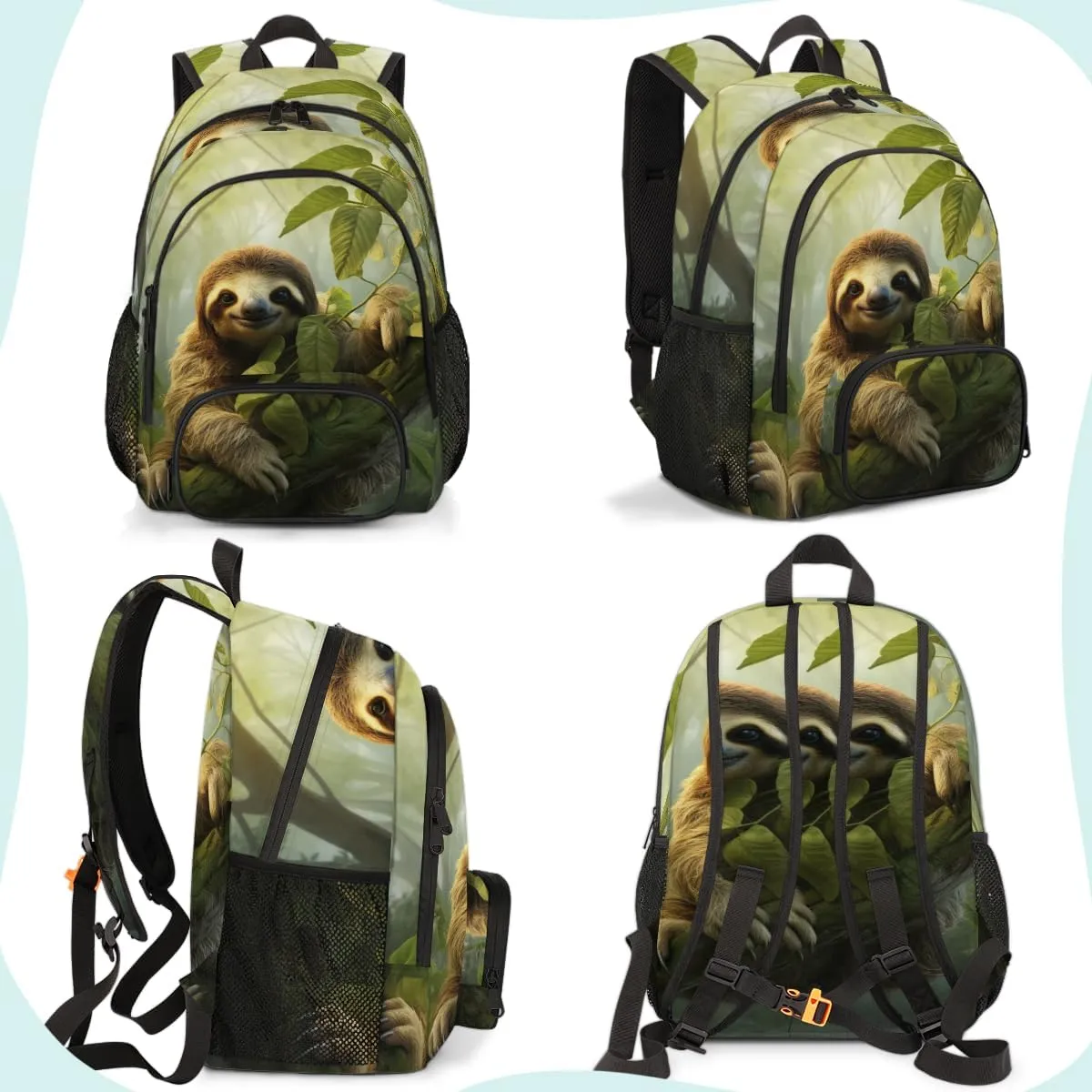 Sloth Carry on Travel Backpack for Women Men Water resistant Lightweight Rucksack Backpack for Weekender Casual Work Hiking Jungle Sloth