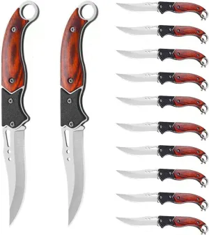 Small Folding KnifeTactical Knife Outdoor Lifesaving Pocket Knife Convenient for Daily Carrying (12PACK)