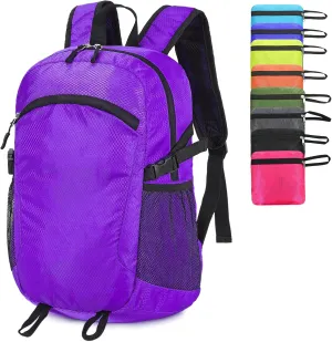 Small Hiking Daypack,15L Waterproof Hiking Backpack Packable Lightweight Travel Day Pack for Women Men (Purple, Small)