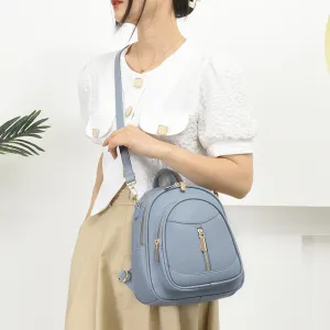 Soft Leather Textured Schoolbag Lightweight Travel Ladies Backpack