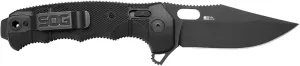 SOG High-Performance Duty S35VN Steel Ambidextrous Carry EDC 3.9" Sharp Blade Seal XR - USA Made Folding Knife, black