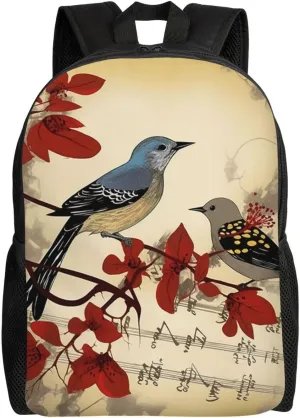 Songbirds Travel Backpack Waterproof Lightweight Casual Daypack Classic Cute Laptop Bag For Women Men