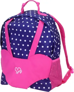 Sophia's Polka Dot Backpack Carrier to fit 15'' & 18'' Dolls, Navy