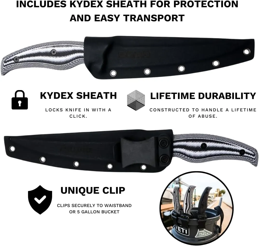 SORD 5-9' Fillet Knife - Fishing & Meat Cutting with Sheath - Razor Sharp Carbon Steel Filet Knife for Cleaning Fish and Skinning - Full Tang G10 Handle | Corrosion Resistant
