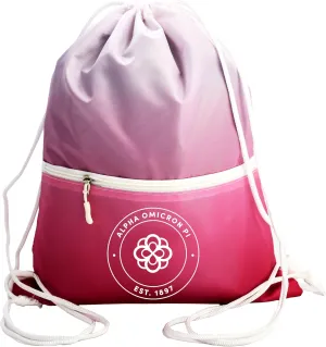 Sorority Shop Alpha Omicron Pi Drawstring Backpack, Ombre Color Design