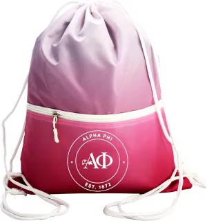 Sorority Shop Alpha Phi Drawstring Backpack, Ombre Color Design