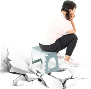 Sosoport Folding Foot Stool Plastic Chair Lightweight Portable Outdoor Stool Compact for Travel