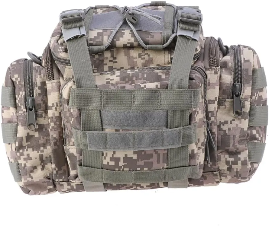 Sosoport Large Capacity Fishing Bag Backpack Multi-pocket Design Water-resistant Nylon Reinforced Seams Comfortable Shoulder Strap