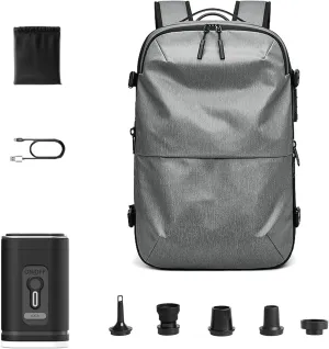 Space Vac Pro Vacuum Backpack Travel Bag,Voyagevac Vacuum Air Seal Compression Travel Expandable Backpack (Light Gray)