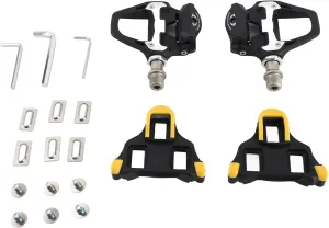 SPD SL Self Locking Road Bike Pedals, Aluminum Alloy Material, Anti Skid Design for Safety, with Lock Cleat and Fittings for Easy Installation, Compatible with Mountain
