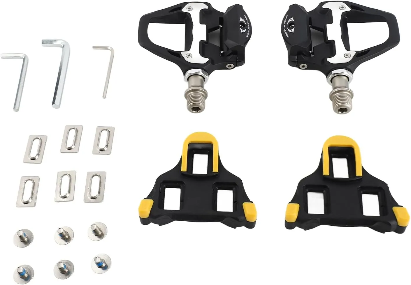 SPD SL Self Locking Road Bike Pedals, Aluminum Alloy Material, Anti Skid Design for Safety, with Lock Cleat and Fittings for Easy Installation, Compatible with Mountain