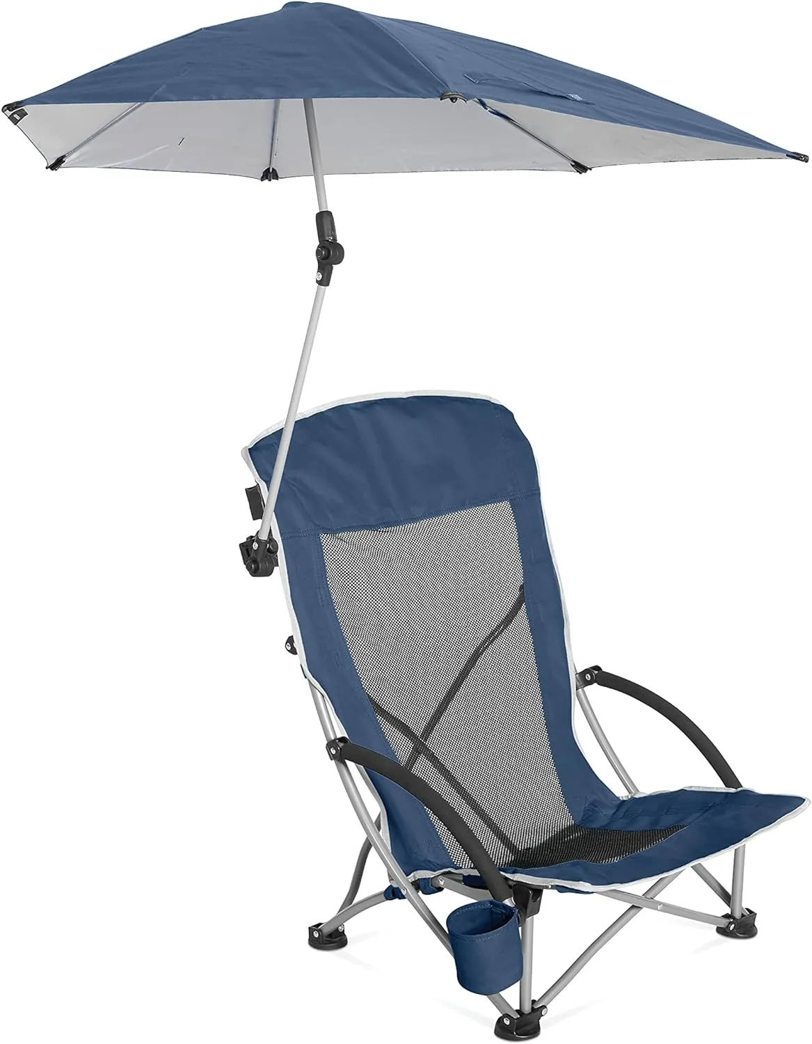 Sport-Brella Beach Chair with UPF 50  Adjustable Umbrella, Midnight Blue