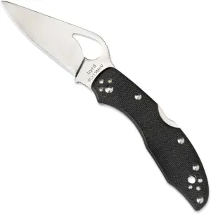 Spyderco Byrd Meadowlark 2 Knife with 2.90" Stainless Steel Blade and High Performance Black G-10 Handle - PlainEdge - BY04GP2