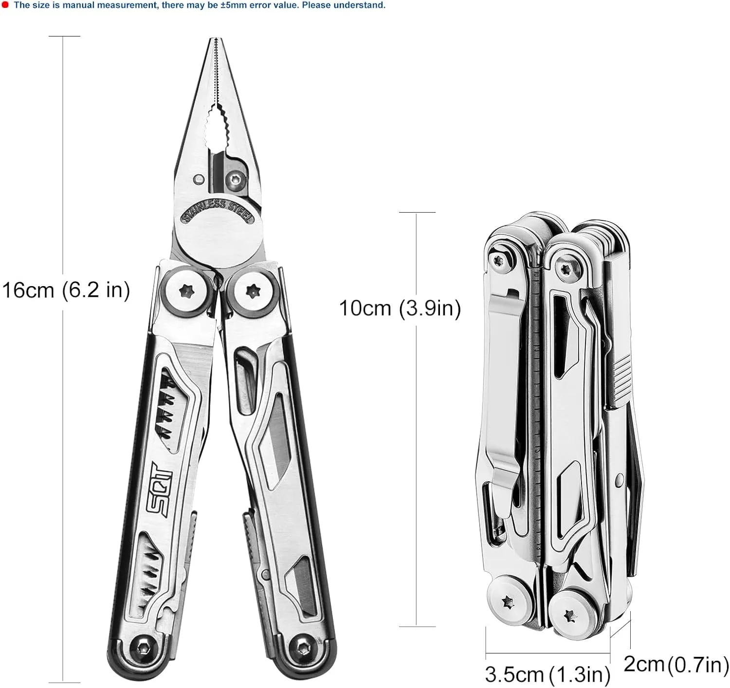 SQT2038-5 18-in-1 Multitool, Gifts for Men, Foldable & Self-Locking, Professional Multitool for DIY, Outdoor Camping, and Home Repairs...