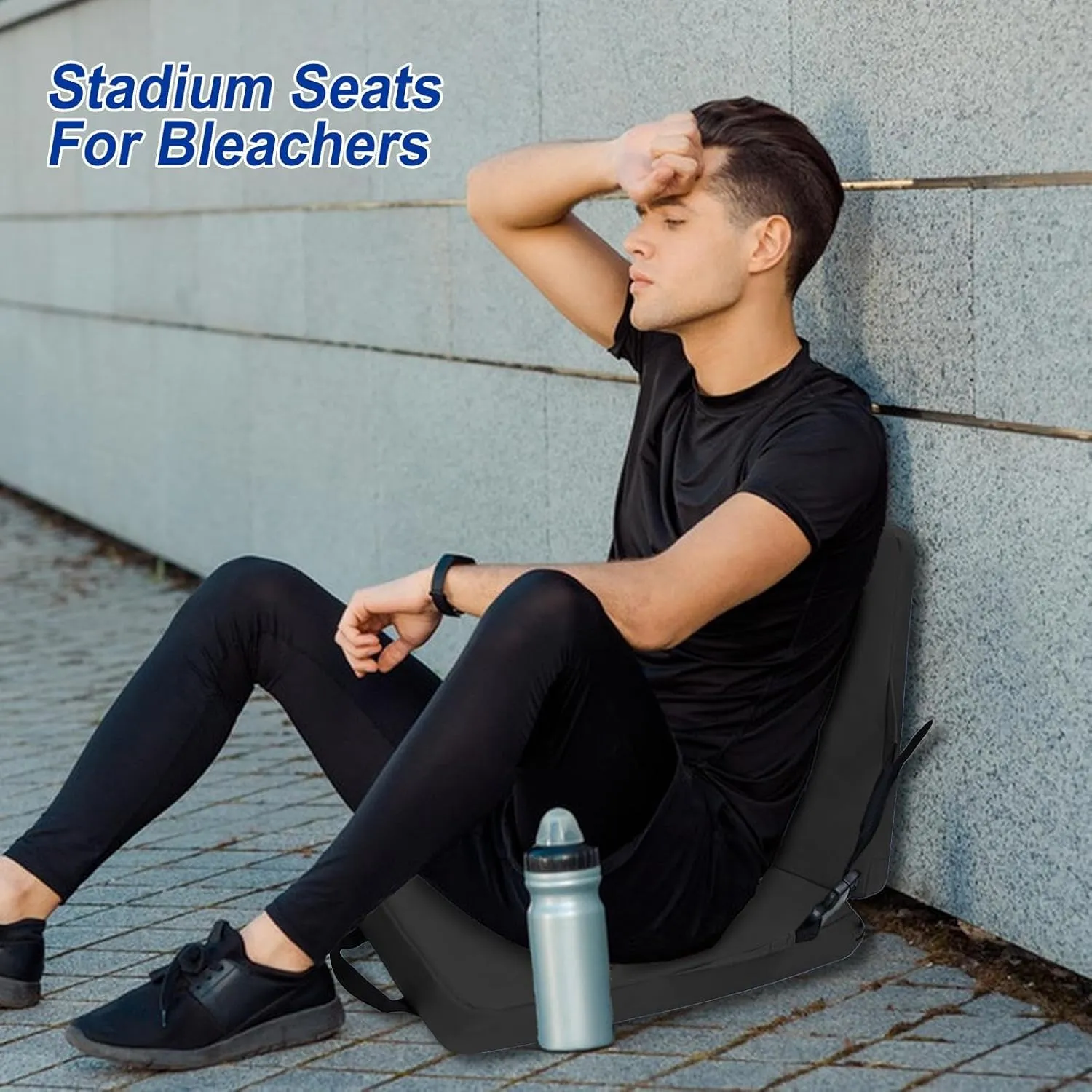 Stadium Chair - Padded Stadium Seat, Seat for Bleachers, Foldable Camping Chair with Back Support, Folding Bleacher Portable Seat Cushion for Bleachers with Back Support