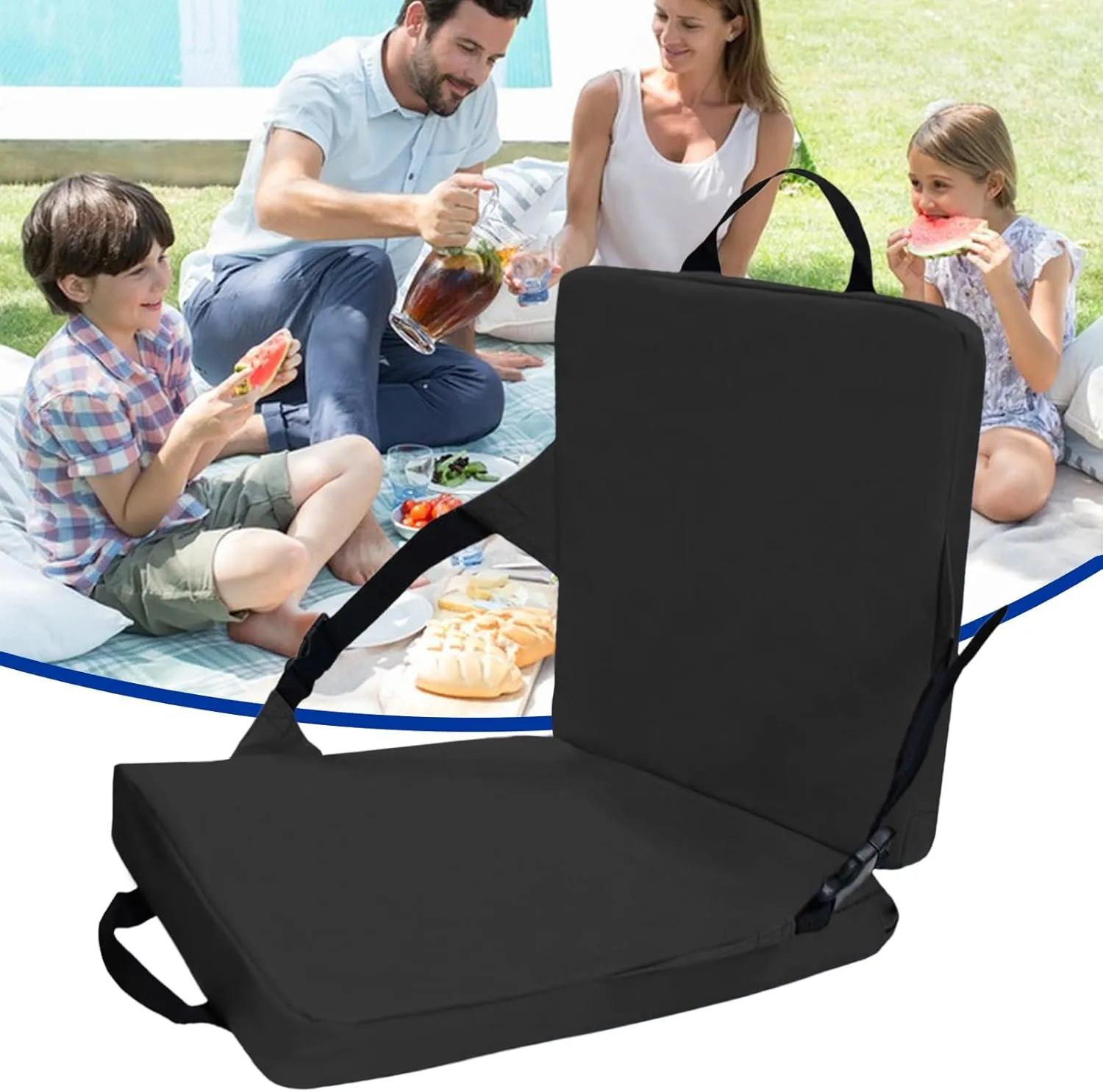 Stadium Chair - Padded Stadium Seat, Seat for Bleachers, Foldable Camping Chair with Back Support, Folding Bleacher Portable Seat Cushion for Bleachers with Back Support