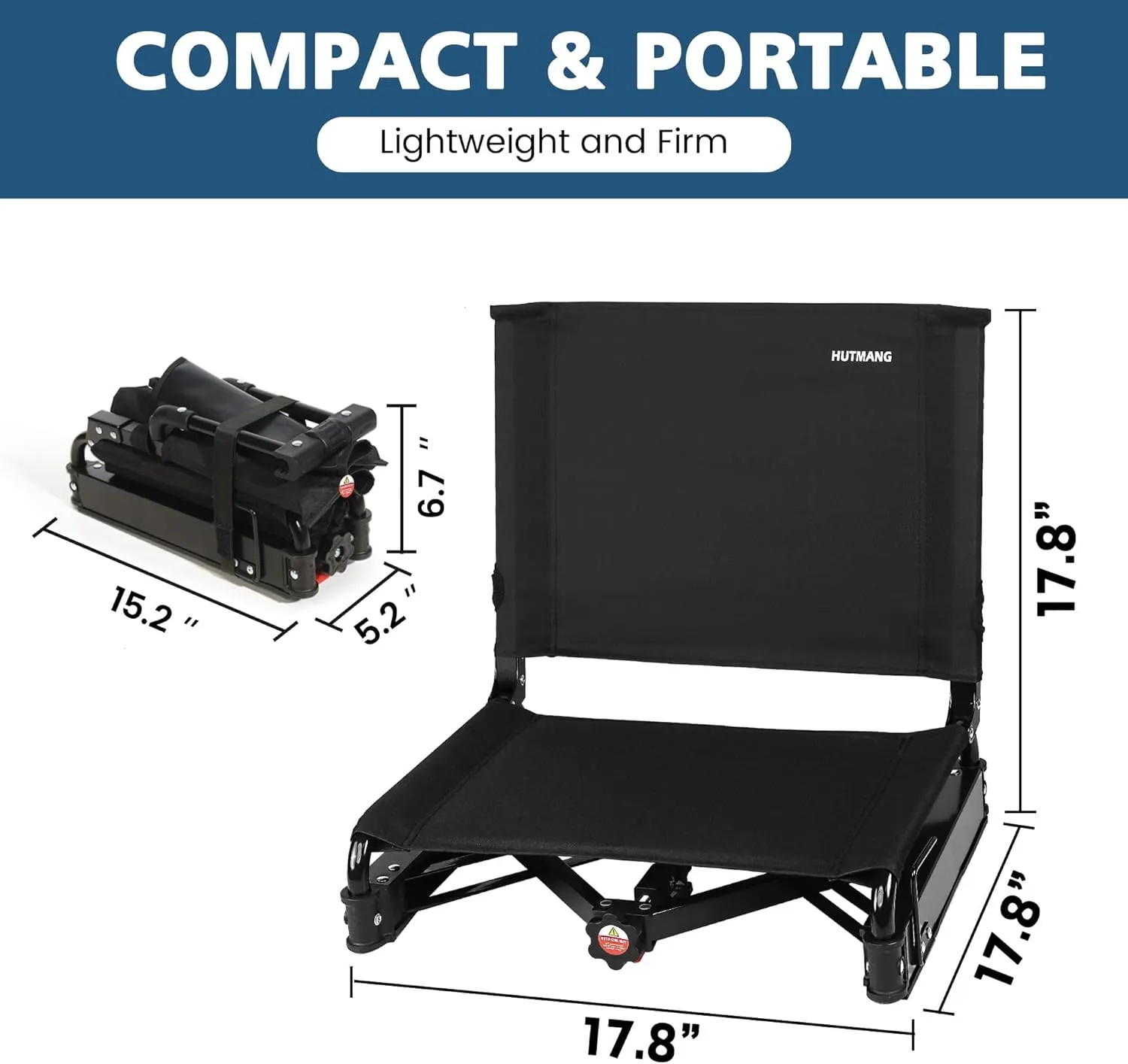 Stadium Seats for Bleachers with Back Support,Stadium Seating for Bleachers with Comfy Padded Active Foam Backs,Portable Folding Stadium Chair with Shoulder Strap,Bleacher Chairs with Back