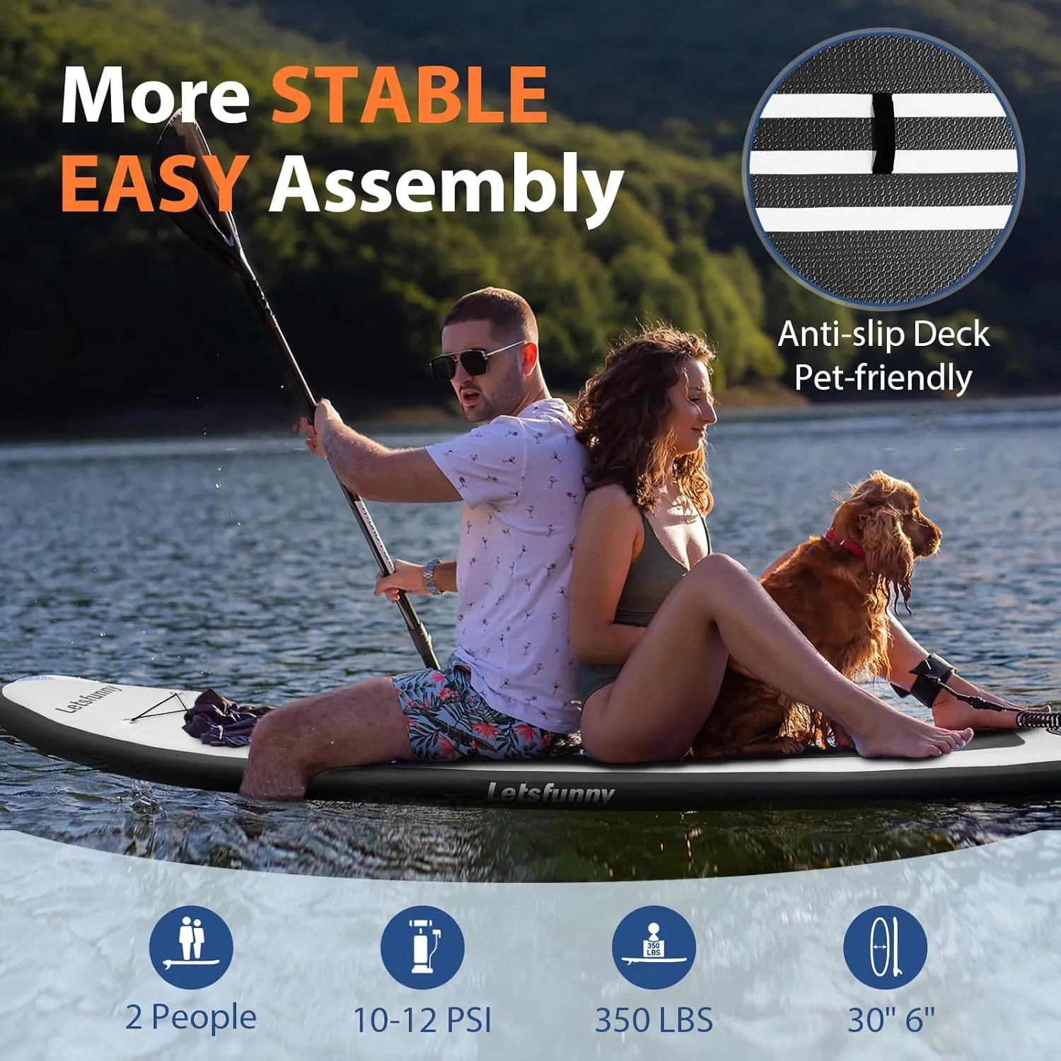 Stand Up Paddle Board, 10' Inflatable Paddleboard with Bag & Sup Accessories, Non-Slip Comfort Deck for Adults & Youth