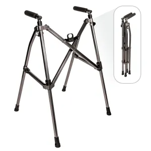 Stander Wonder Walker Lite, Lightweight Folding-Walker for Adults, Seniors, and Elderly, Collapsible Travel-Walker for Mobility Support, Compact Standard-Walker Without Wheels, Black Walnut