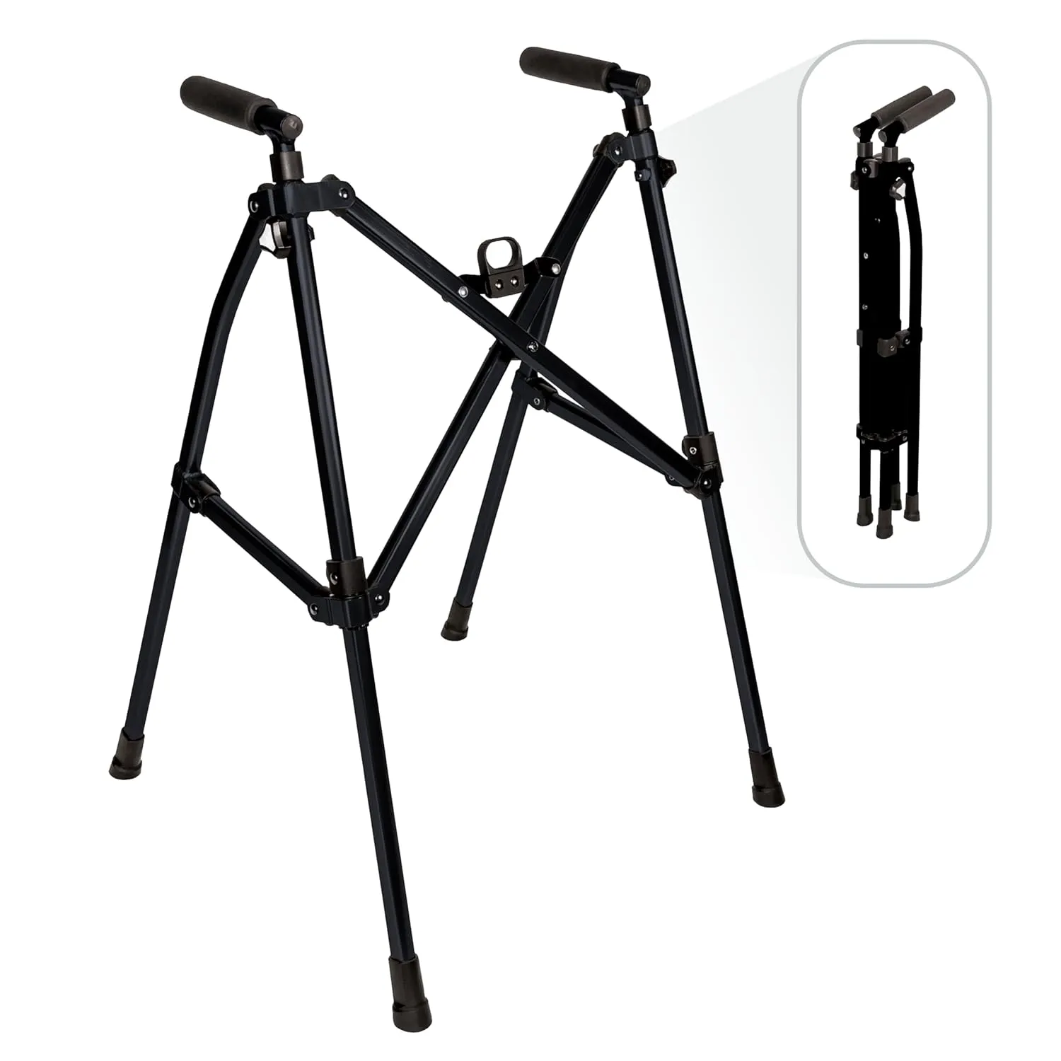 Stander Wonder Walker Lite, Lightweight Folding-Walker for Adults, Seniors, and Elderly, Collapsible Travel-Walker for Mobility Support, Compact Standard-Walker Without Wheels, Matte Black