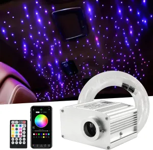 Starlight Headliner Kit, 10W Twinkle Fiber Optic Light Kit for Car Roof Use, 375pcs of (0.03in 0.04in 0.06in)*9.8ft Car Ceiling Star Lights with APP/Remote Music Control