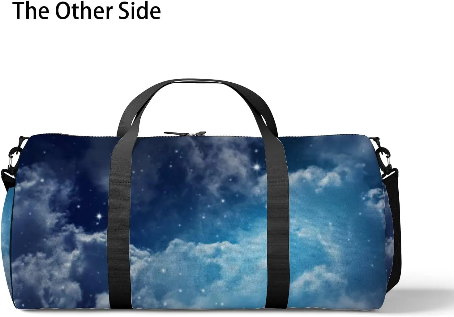 Starry Sky Night Sky Cloud Stars Moon Sports Bag Tote Bag Waterproof Gym Bag with Shoulder Strap Zipper 2 Side Pockets for Men and Women, Travel and Storage Shoulder Bag.