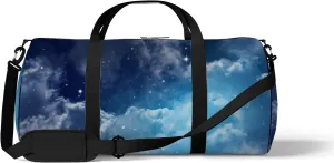 Starry Sky Night Sky Cloud Stars Moon Sports Bag Tote Bag Waterproof Gym Bag with Shoulder Strap Zipper 2 Side Pockets for Men and Women, Travel and Storage Shoulder Bag.
