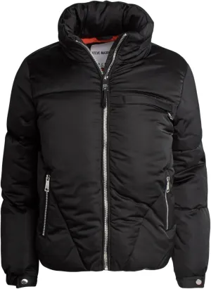 Steve Madden Women's Cropped Puffer Jacket - Quilted Winter Coat with Packable Hood - Cozy Outerwear Jacket for Women (S-XL)