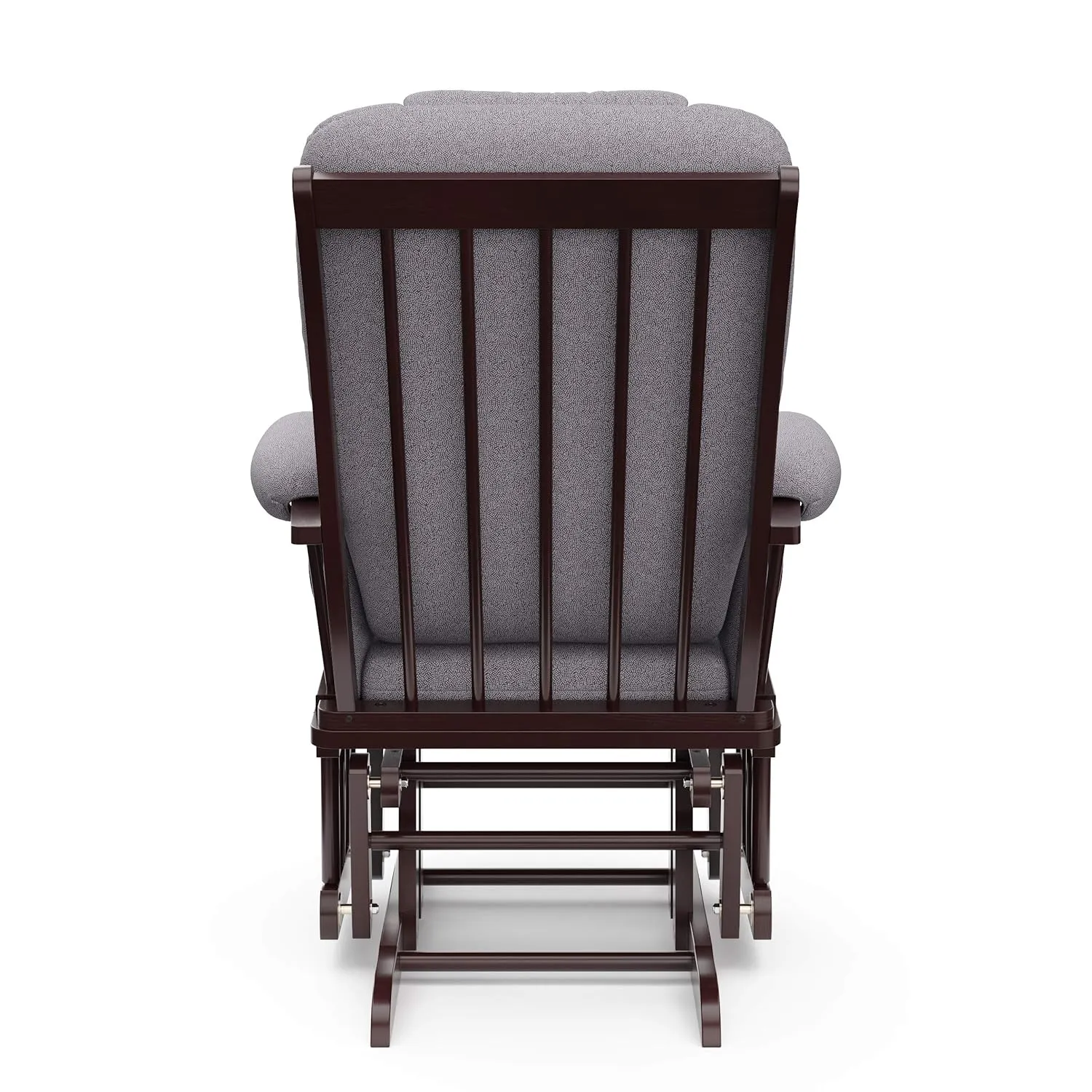 Storkcraft Tuscany Custom Glider and Ottoman with Free Lumbar Pillow (Espresso/Slate Gray Swirl) - Cleanable Upholstered Comfort Rocking Nursery Chair with Ottoman