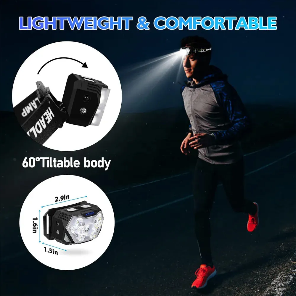 Strong Light Headlamp USB Rechargeable Motion Sensor Headlight