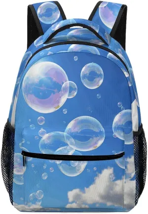 Stylish Backpack, Bubbles Blue Sky Print Durable Backpack Travel Backpack Hiking Backpack Ergonomic Backpack Comfortable Backpack