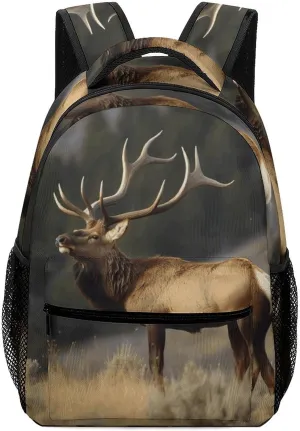 Stylish Backpack, Bull Elk Print Durable Backpack Travel Backpack Hiking Backpack Ergonomic Backpack Comfortable Backpack