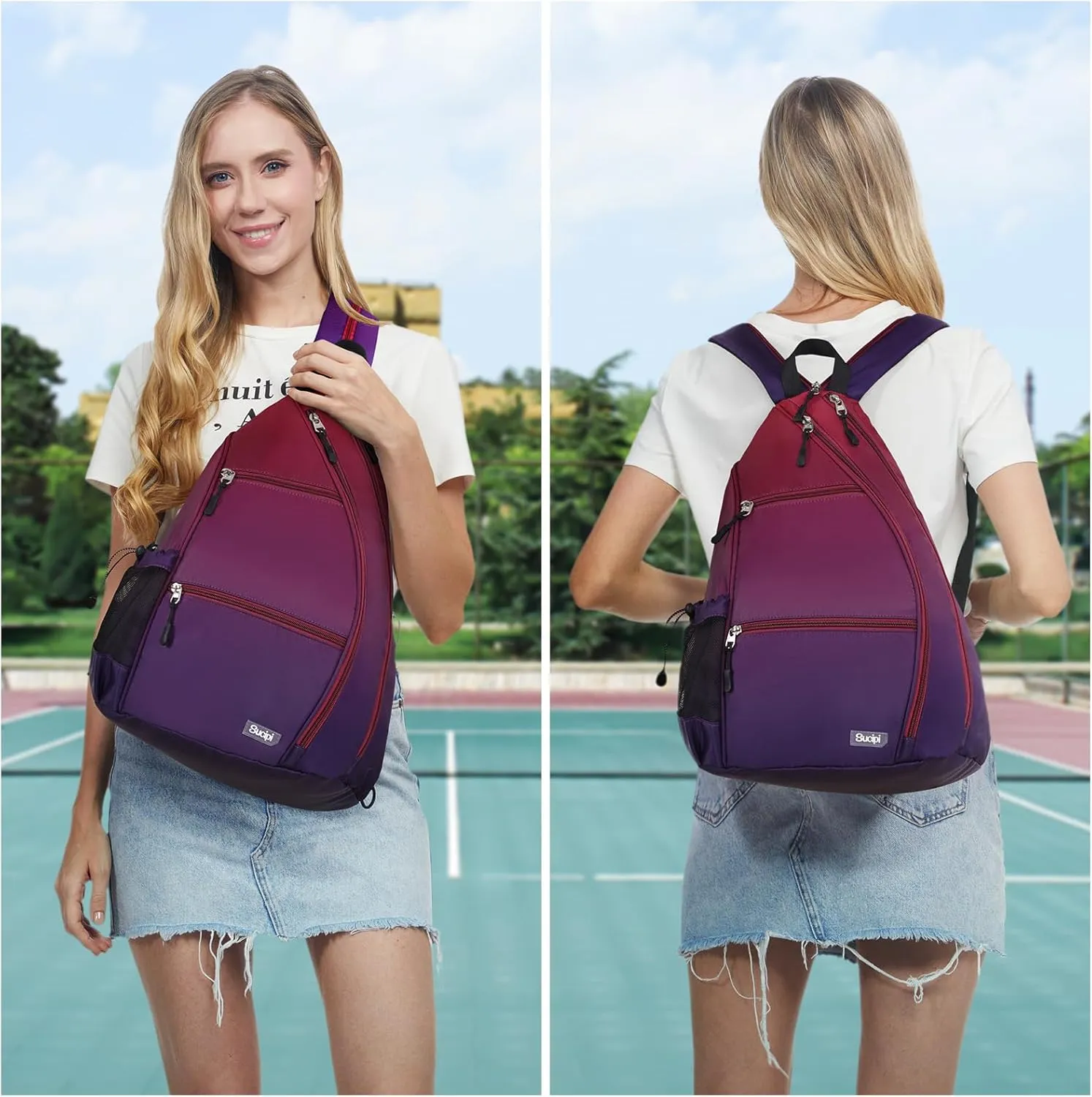 Sucipi Women's Reversible Pickleball Paddle Bag with Rackets Compartment