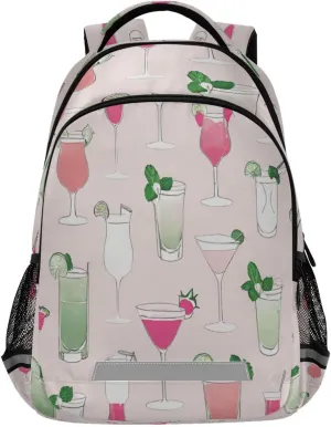Summer Drinks Pattern Design Waterproof Backpack - Casual Outdoor Sports Daypack with Ergonomic Shoulder Straps#460