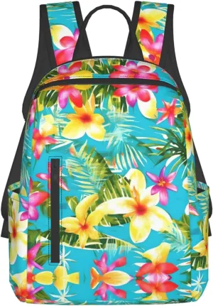 Summer Style Hawaiian Print Lightweight Backpack, Travel Bookbag College Bag,Laptop Backpack For Men Women