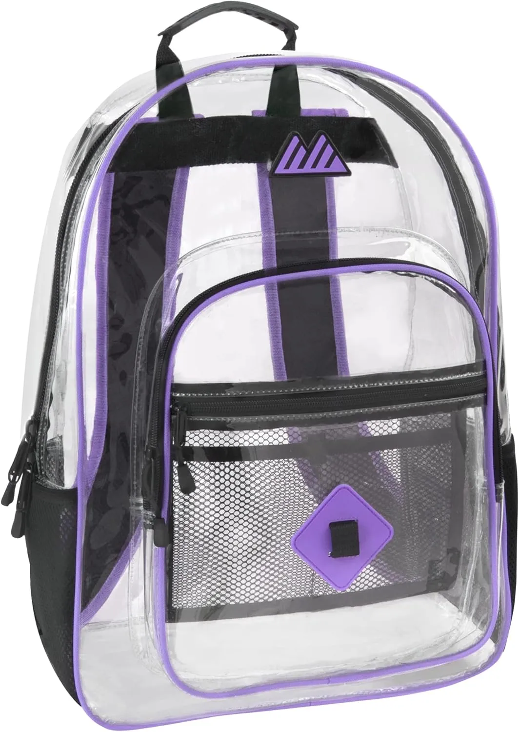 Summit Ridge Clear Waterproof Heavy Duty Stadium Approved Backpack with Mesh Pocket, Water Bottle Holding Pocket for Men and Women in Purple
