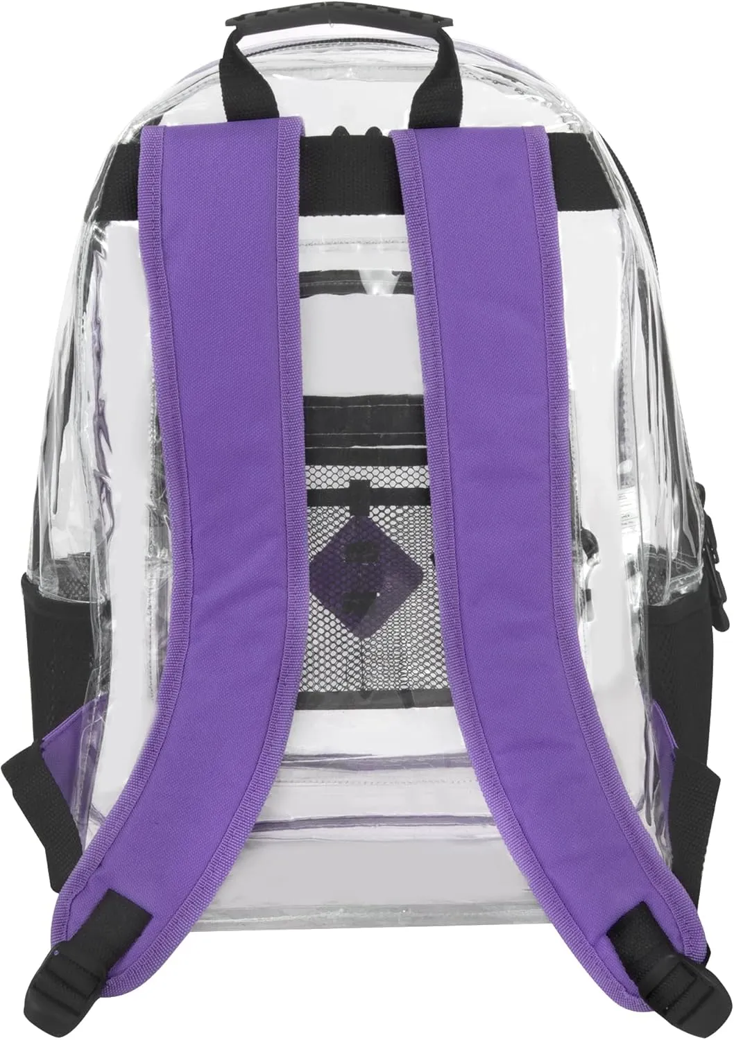Summit Ridge Clear Waterproof Heavy Duty Stadium Approved Backpack with Mesh Pocket, Water Bottle Holding Pocket for Men and Women in Purple
