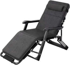 Sun Loungers Garden Folding Recliner Outdoor Deck Chair Armchair for Adults Travel Office, Portable Sunloungers Camp Chairs with Padded Cushion (Color : #2)